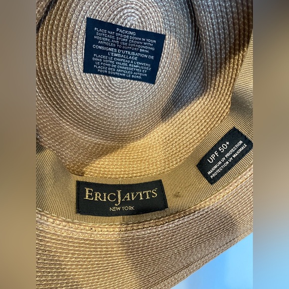 Eric Javits Women's Sun Hat Daphne-Natural/Black One Size Very Good Condition - Picture 8 of 14